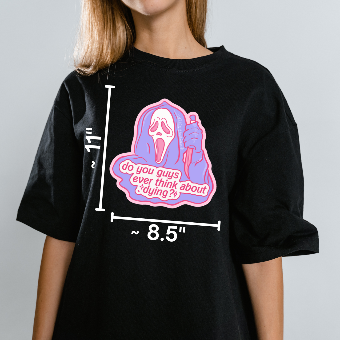 Do You Guys Ever Think About Dying Ghostface Scream Horror Waterproof Vinyl Sticker DTF Earrings