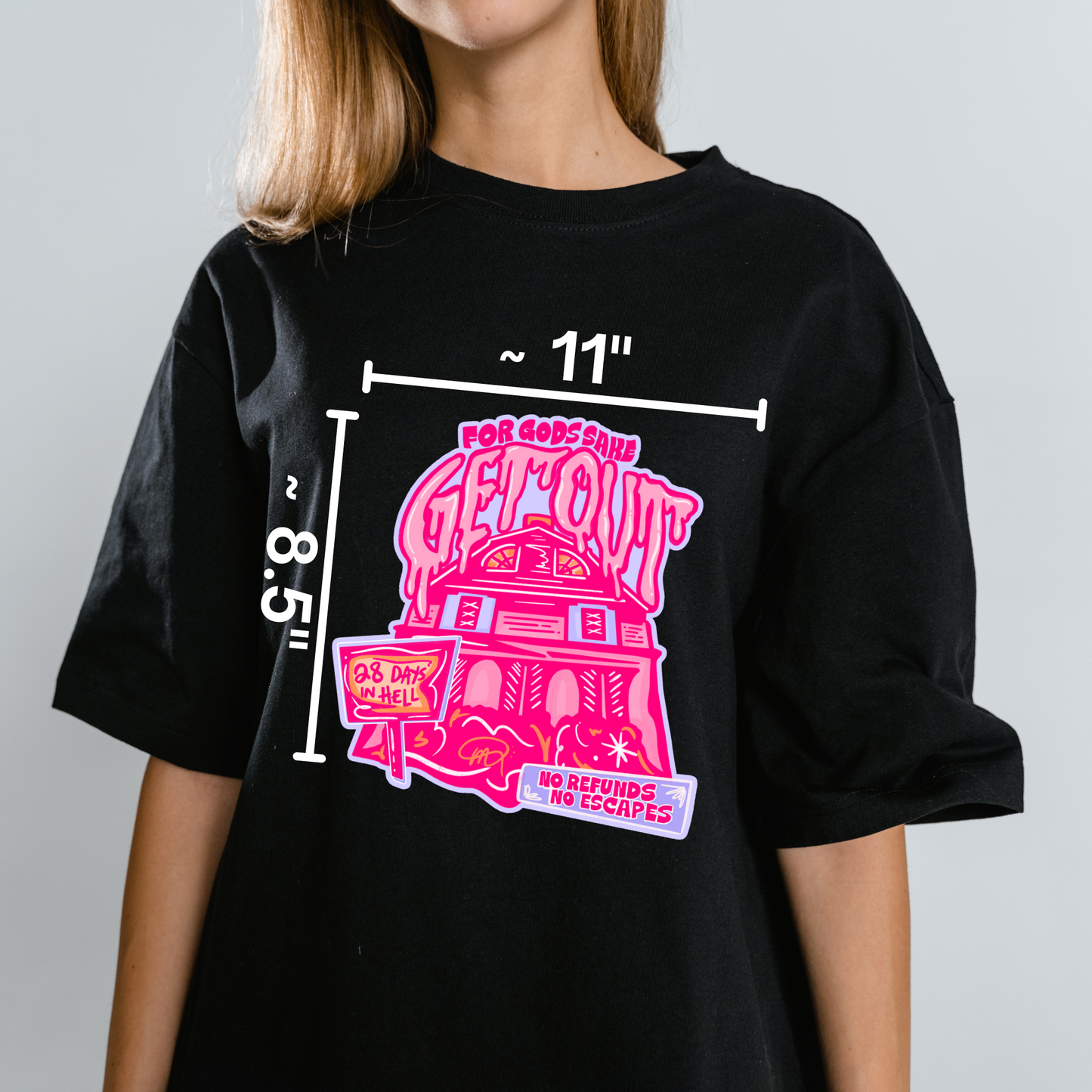 “For God’s Sake, Get Out” Amityville Horror House Design Nostalgia Satire Novelty Waterproof Vinyl Sticker DTF (Copy)