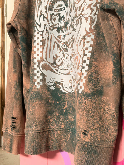 HMI Skatepark Fundraiser Caring isn’t Controversial Hoodie Bleach Dyed Distressed Grunge