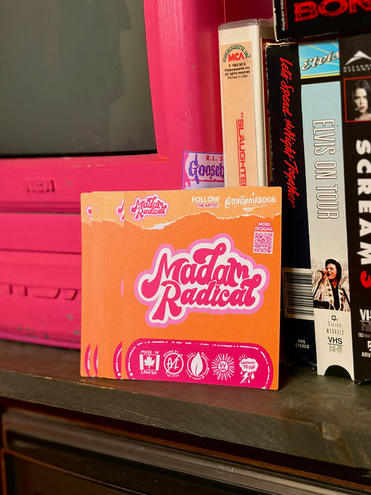 Madam Radical Brand Logo Waterproof Vinyl Sticker Made in Canada
