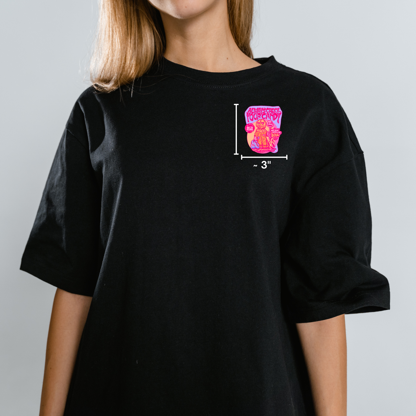 “Always Check Your Candy” Sam from Trick ’r Treat Design Nostalgia Satire Novelty Waterproof Vinyl Sticker DTF (Copy) (Copy) (Copy)