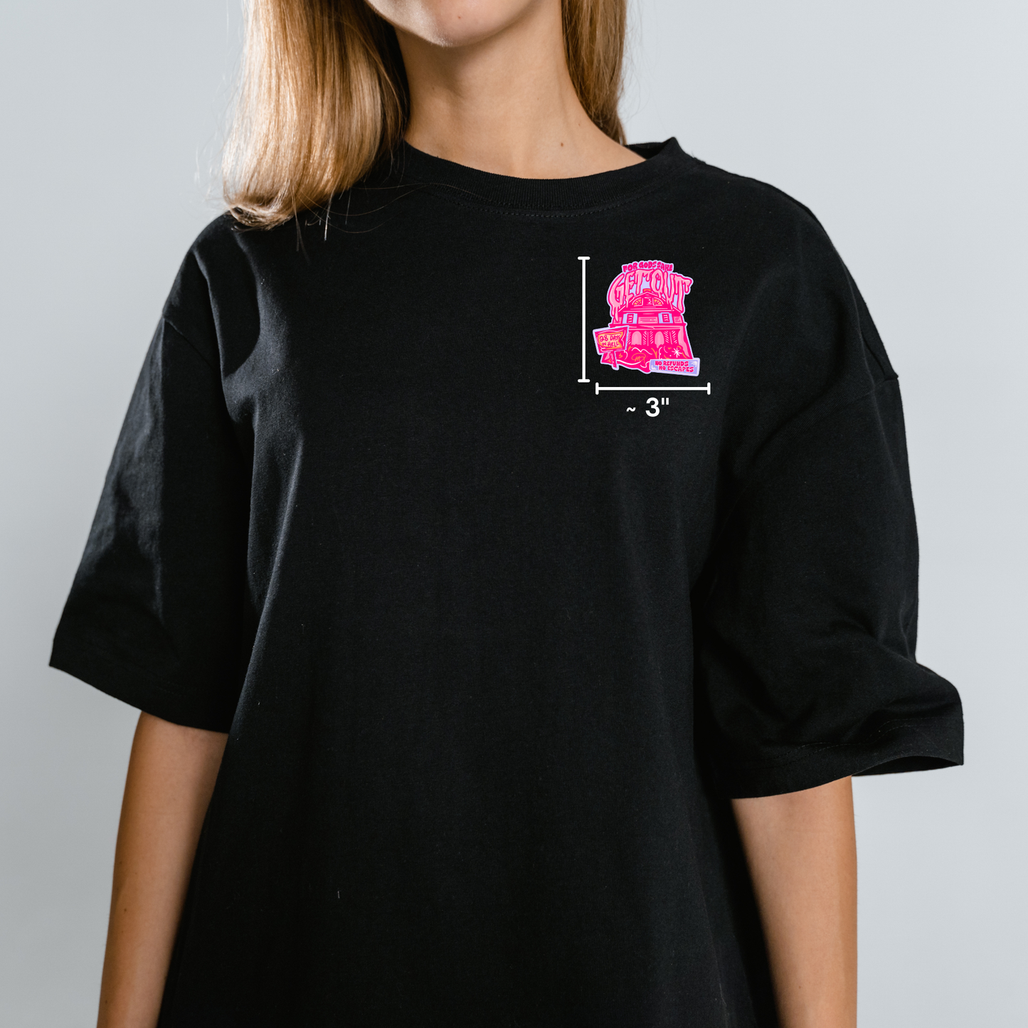 “For God’s Sake, Get Out” Amityville Horror House Design Nostalgia Satire Novelty Waterproof Vinyl Sticker DTF (Copy)