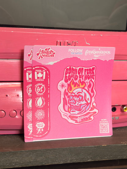 Skull Fire Magic Waterproof Vinyl Sticker Made in Canada