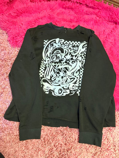 Skateboard Guy HMI Skatepark Fundraiser Upcycled Unisex Sweater Crewneck