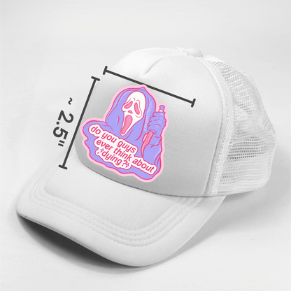 Do You Guys Ever Think About Dying Ghostface Scream Horror Waterproof Vinyl Sticker DTF Earrings