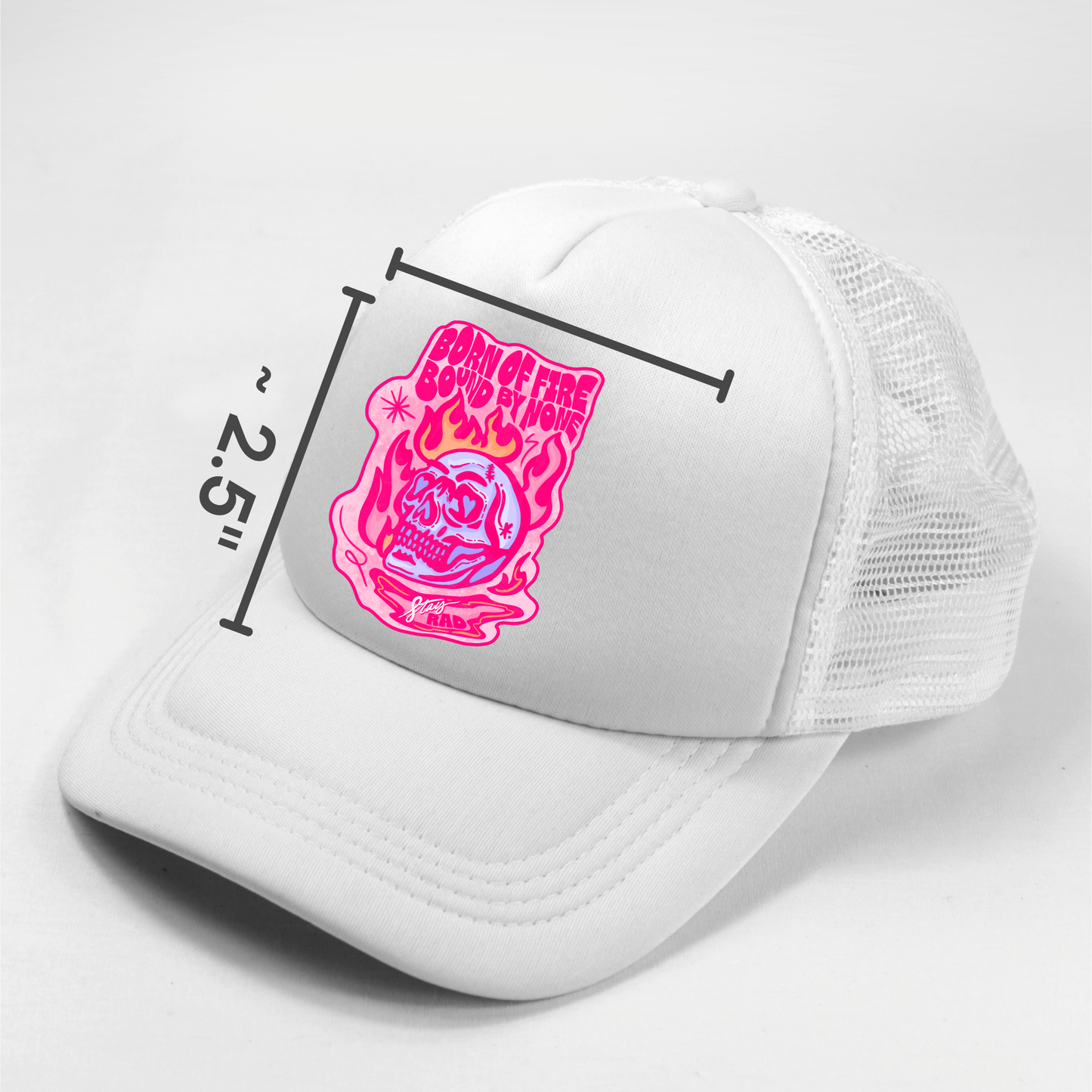 “Born of Fire. Bound by None.” Flaming Skull Design Nostalgia Satire Novelty Waterproof Vinyl Sticker DTF (Copy) (Copy)