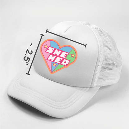 She/Her Pronouns Powerpuff Girls Nostalgia Novelty Pride Waterproof Vinyl Sticker DTF