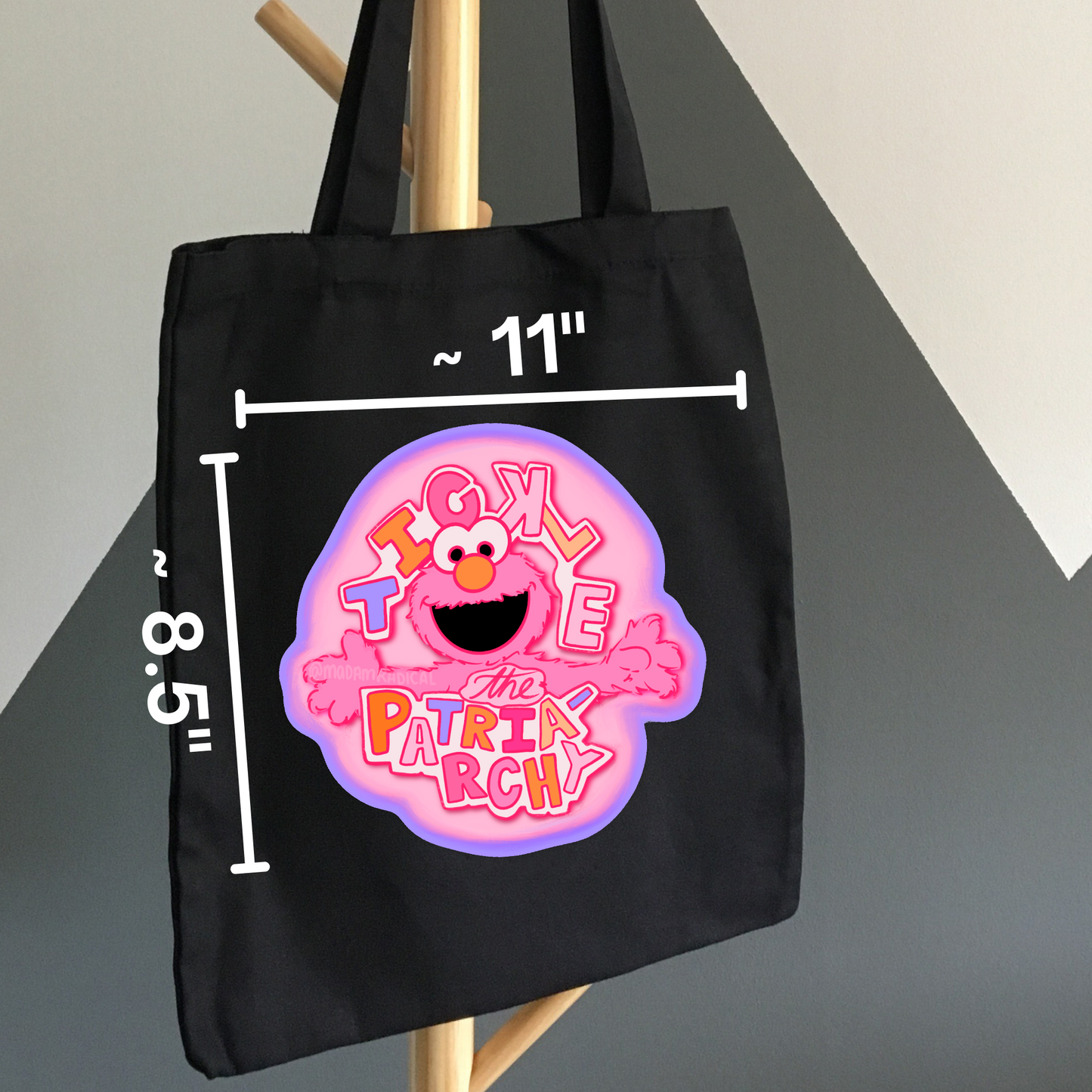 Tickle the Patriarchy Feminist Elmo Satire Novelty Waterproof Vinyl Sticker DTF