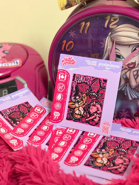 Just a Girl Gremlins x Demogorgon Waterproof Vinyl Sticker