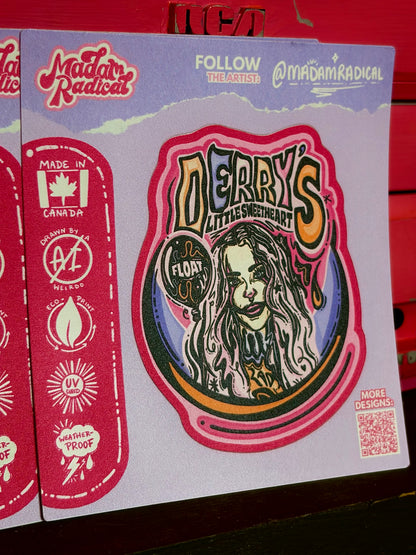 Madam Radical Derry Sweetheart Waterproof Vinyl Sticker Made in Canada