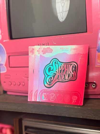 Sapphic Tendencies Holographic Waterproof Vinyl Sticker Made in Canada