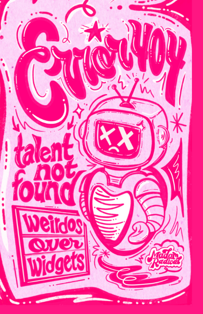 Error 404: Talent Not Found” Mini Zine Gift Card Digital Download