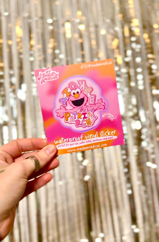 Fuzzy Toy 'Tickle the Patriarchy' Waterproof Stickers | UV-Resistant Vinyl Decals
