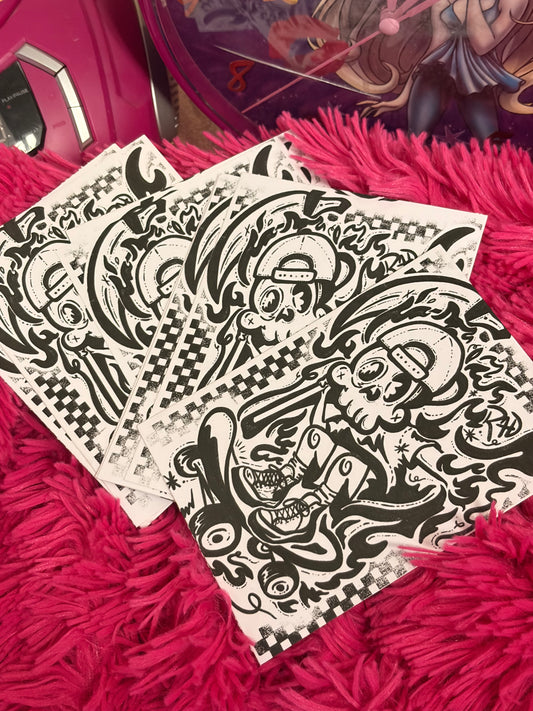 LIMITED EDITION: Skateboard Guy Grim Mini 110 lb Cardstock Print Black Ink