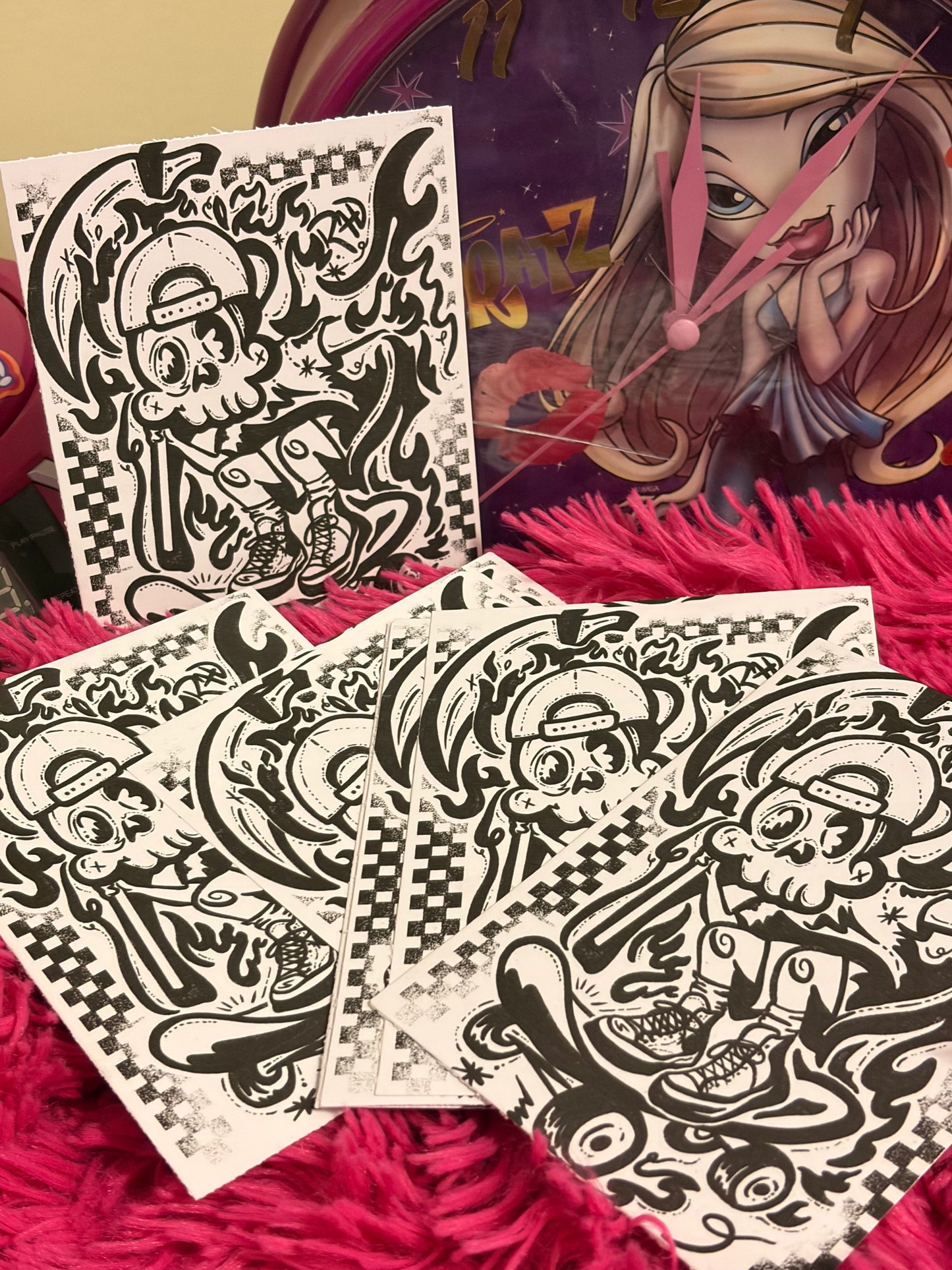 LIMITED EDITION: Skateboard Guy Grim Mini 110 lb Cardstock Print Black Ink