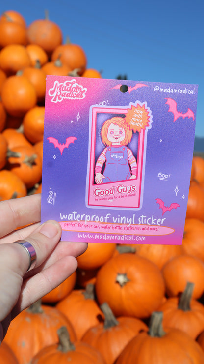 Haunted Doll Box Waterproof UV Resistant Vinyl Sticker