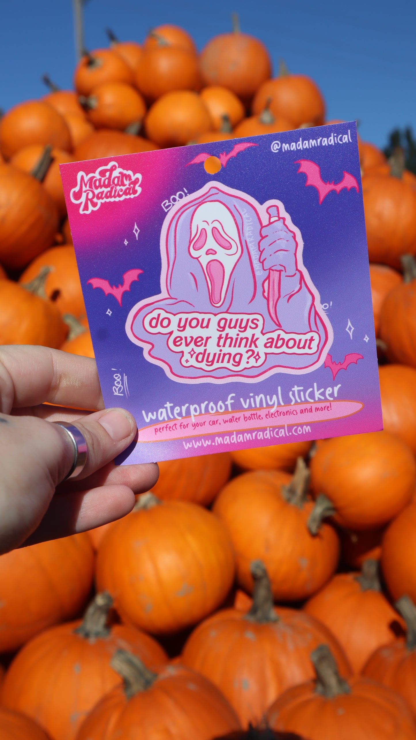 Ghost Doll 'Do You Guys Ever Think About Dying?' Waterproof UV Resistant Sticker