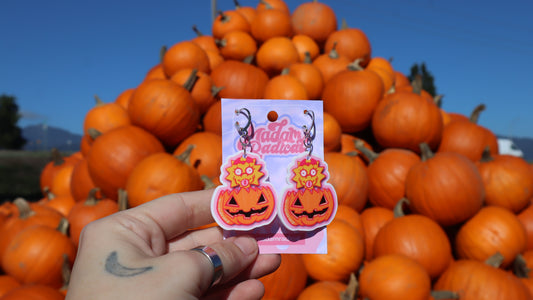 Maggie Simpson Pumpkin Earrings - UV Printed Acrylic Delight