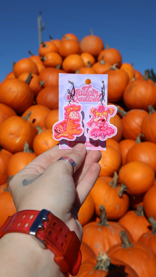 UV Printed Acrylic Earrings: Kids in Spooky Halloween Costumes