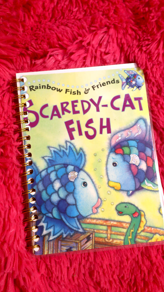 Rainbow Fish Scaredy-Cat Fish Upcycled Notebook