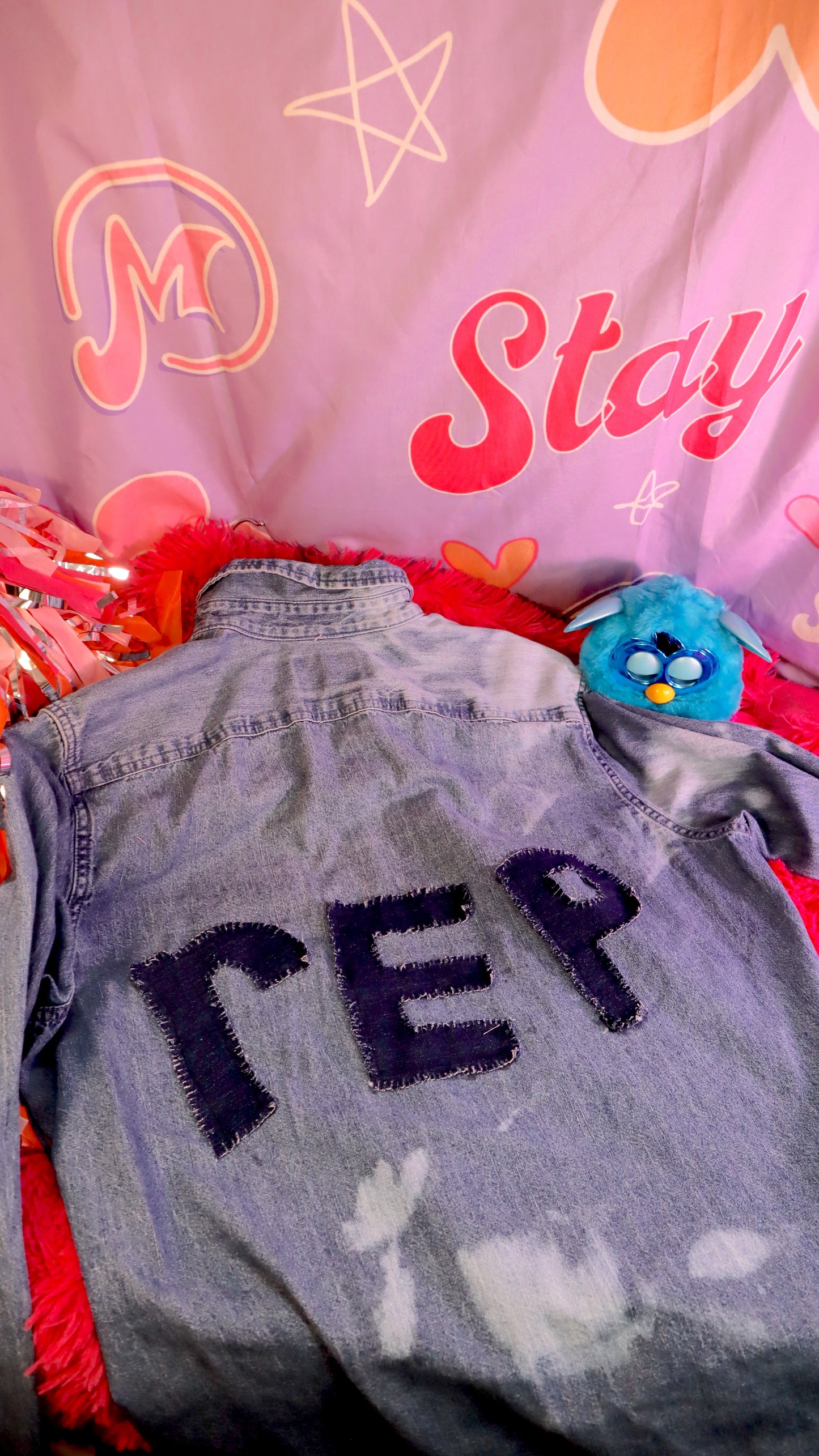 "rep" Raw Edge Denim Button Down Shirt Taylor Swift Inspired