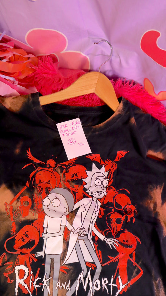 Rick and Morty Bleach Dyed T-shirt