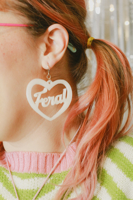 Fierce and Fabulous: Feral 3D Cutout Heart Earrings