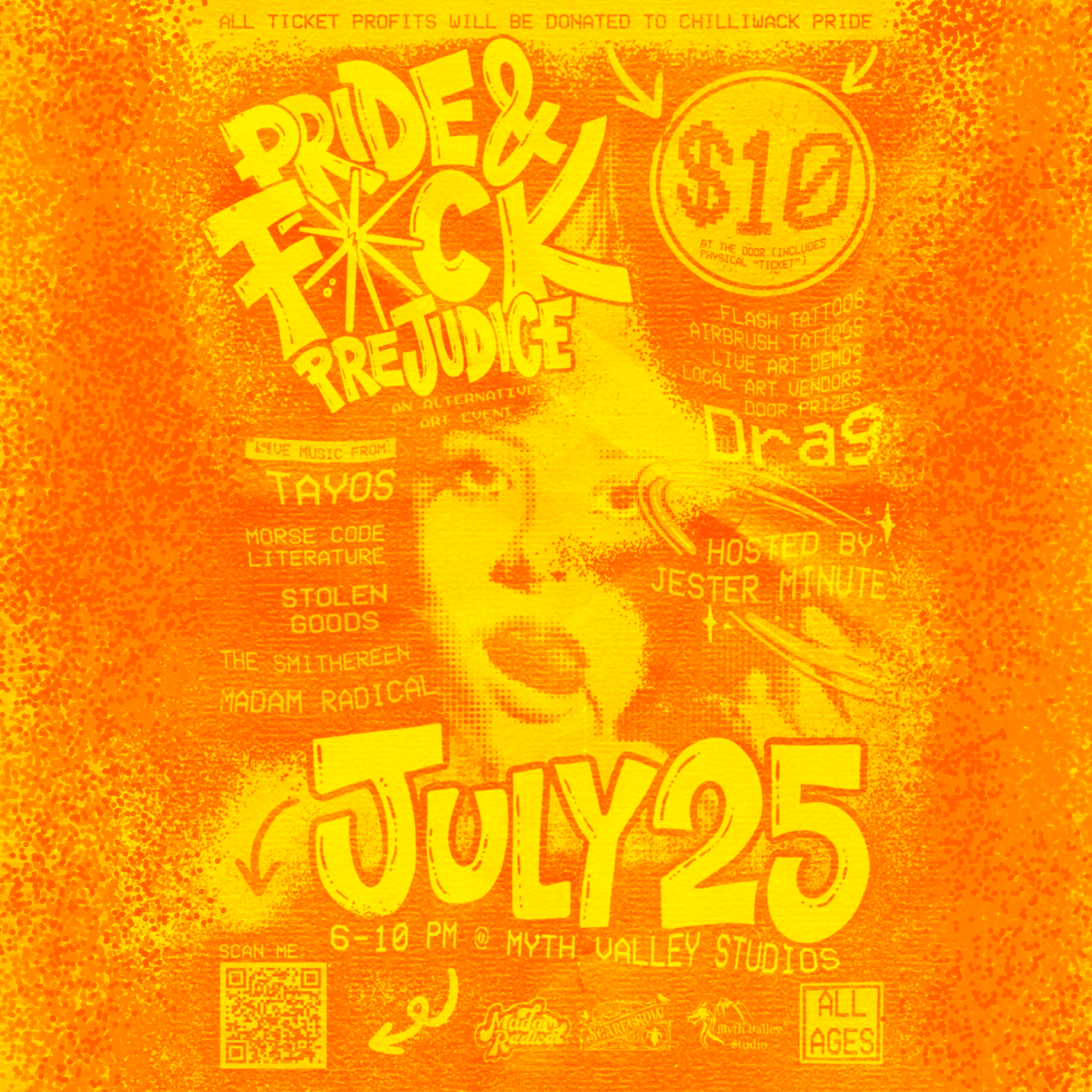 Pride & F*ck Prejudice: An Alternative Art Event Ticket (Include waterproof vinyl sticker)