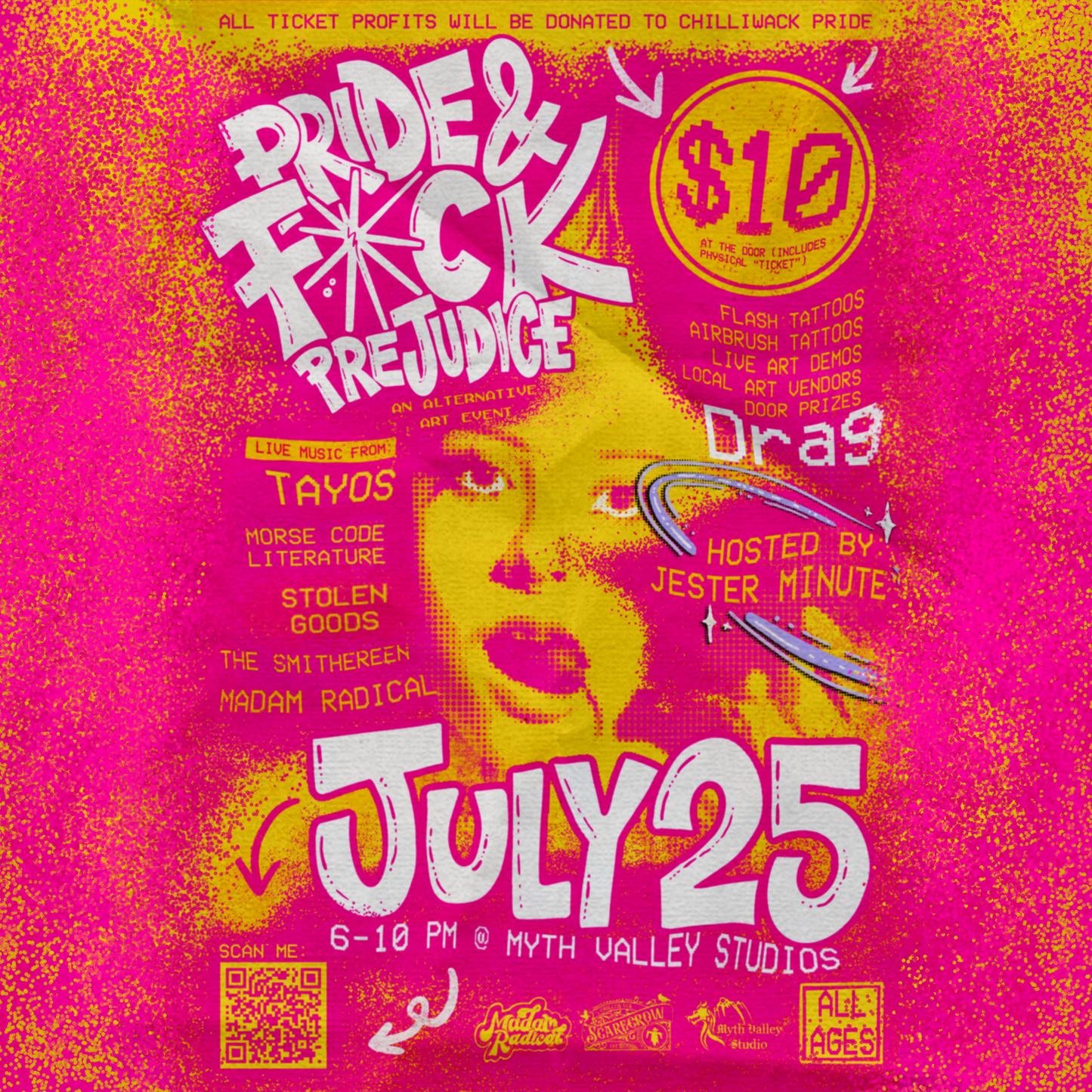 Pride & F*ck Prejudice: An Alternative Art Event Ticket (Include waterproof vinyl sticker)