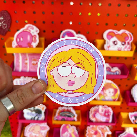 Eye Rolls to Gender Roles Waterproof Vinyl Sticker: Embrace Individuality!