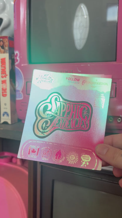 Sapphic Tendencies Holographic Waterproof Vinyl Sticker Made in Canada